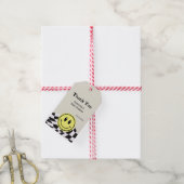 レトロ ヴィンテージ チェック 赤ちゃんのシャワー お礼 ギフトタグ (より糸付き)