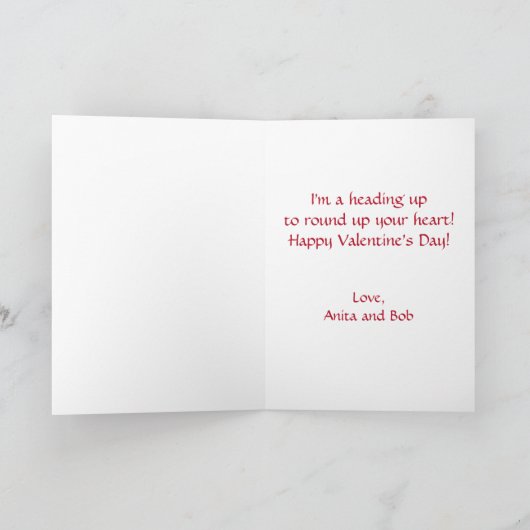 レトロ ヴィンテージ ハウディ パードナー カスタム バレンタインデー シーズンカード (内部)