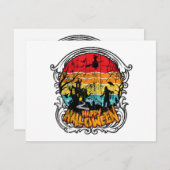 レトロ ヴィンテージ ハロウィン - ヴィンテージ ハロウィン シーズンカード (正面/裏面)