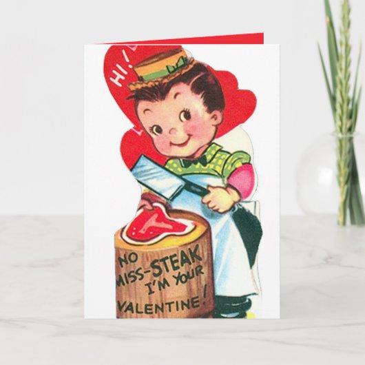 レトロ ヴィンテージ バレンタイン屠殺 センチメントを追加 シーズンカード (正面)