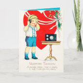 レトロ ヴィンテージ バレンタイン ボーイ 気持ちを追加 シーズンカード (正面)