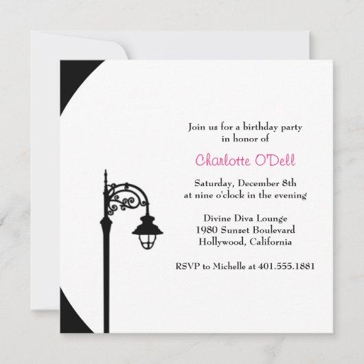 レトロ/ヴィンテージ·バースデー·パーティ 招待状 (正面)