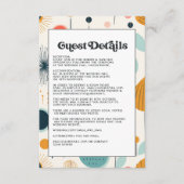 レトロ ヴィンテージ パターン 結婚式 ゲスト 詳細 エンクロージャーカード (正面)