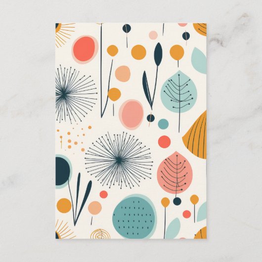 レトロ ヴィンテージ パターン 結婚式 ゲスト 詳細 エンクロージャーカード (裏面)