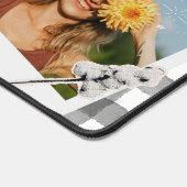 レトロ ヴィンテージ パーソナライズ フォト コラージュ ブラック デスクマット (コーナー)