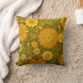 レトロ ヴィンテージ ヒッピーの花柄スロー枕 クッション (ブランケット)