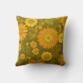 レトロ ヴィンテージ ヒッピーの花柄スロー枕 クッション (裏面)