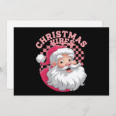 レトロ ヴィンテージ ピンク サンタ クリスマス (正面/裏面)