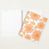レトロ ヴィンテージ ピーチファズ オレンジ 花柄 プランナー手帳 (ディスプレー)