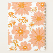 レトロ ヴィンテージ ピーチファズ オレンジ 花柄 プランナー手帳 (裏面)