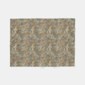 レトロ,ヴィンテージ,フローラ,野草の畑 フリースブランケット (正面(横))