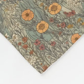 レトロ,ヴィンテージ,フローラ,野草の畑 フリースブランケット (角)