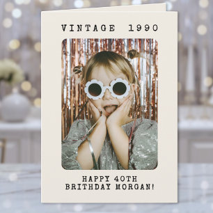 レトロ ヴィンテージ マイルストーン 写真 誕生日 カード