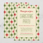 レトロ ヴィンテージ ミッドセンチュリー モダン クリスマス スター 招待状 (正面/裏面)