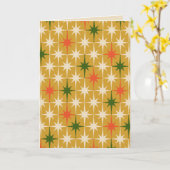 レトロ ヴィンテージ ミッドセンチュリー 星柄 オークル カード (黄色い花)