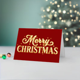 レトロ ヴィンテージ メリークリスマス 箔シーズンカード