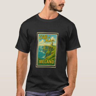 レトロ ヴィンテージ モーハー断崖 ギャラウェイ アイルランド IRE A Tシャツ