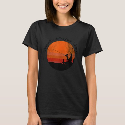 レトロ ヴィンテージ 天使の釣り仲間 Tシャツ (正面)