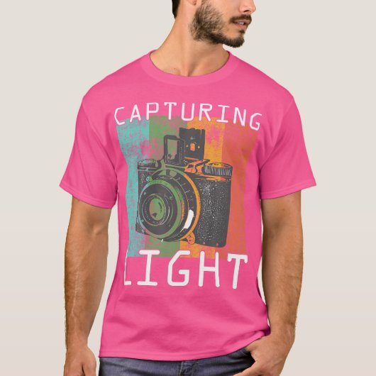 レトロ ヴィンテージ 撮影 光 カメラ 愛好家 写真 Tシャツ (正面)