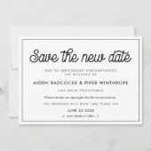 レトロ ヴィンテージ 新しい日程を保存するカード 招待状 (正面)