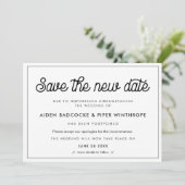 レトロ ヴィンテージ 新しい日程を保存するカード 招待状 (スタンド正面)