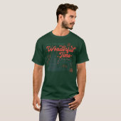 レトロ ヴィンテージ 暖炉 クリスマスの素敵な時間 Xmas Tシャツ (正面フル)