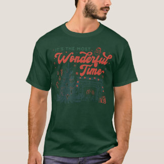 レトロ ヴィンテージ 暖炉 クリスマスの素敵な時間 Xmas Tシャツ
