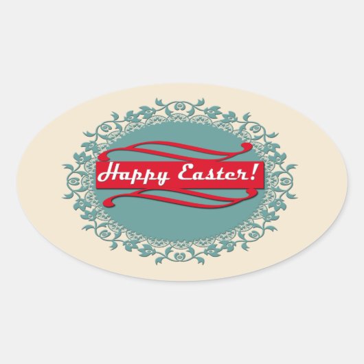 レトロ、ヴィンテージ 楕円形シール (正面)