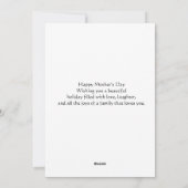 レトロ ヴィンテージ 母の日 フラット ホリデー カード (裏面)