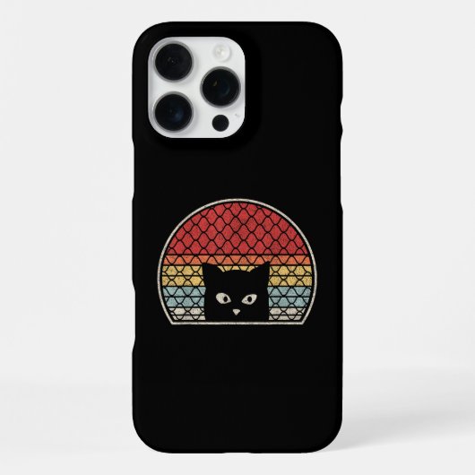 レトロ ヴィンテージ 猫 iPhoneケース (裏面)