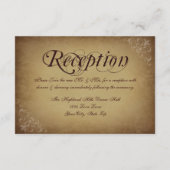 レトロ ヴィンテージ 紙 ウェディング レセプション カード (裏面)