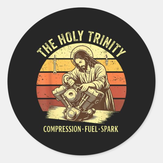 レトロ ヴィンテージ 聖三位一体 圧縮 燃料 ラウンドシール (正面)