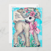 レトロ ヴィンテージ 赤ちゃんの初めてのイースター ポストカード (正面/裏面)