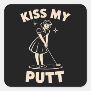 レトロ ヴィンテージ 1940 ゴルフ ゴルファー 愛好家 キス マイ パット スクエアシール