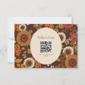 レトロ ヴィンテージ 1960年代 テラコッタ ウェディング 出欠カード (正面)