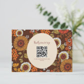 レトロ ヴィンテージ 1960年代 テラコッタ ウェディング 出欠カード (スタンド正面)