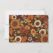 レトロ ヴィンテージ 60年代 テラコッタ ウェディング 出欠カード (裏面)