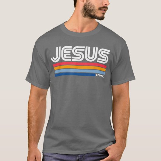 レトロ ヴィンテージ Jesus King デザイン Tシャツ (正面)