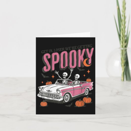 レトロ 乗ってよ 負け組 俺たちは酔っ払ってる、面白いハロウィン カード (正面)