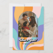 レトロ 今年の思い出 年間レビュー ホリデーフォト シーズンカード (正面)