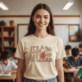 レトロ 今日は学ぶのに良い日 先生 | グルーヴィーA Tシャツ
