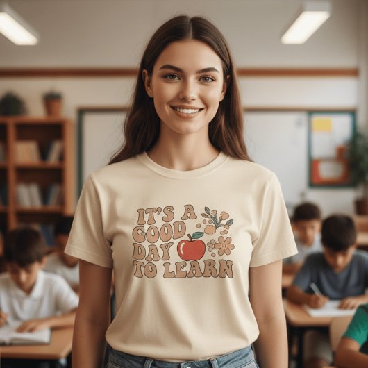 レトロ 今日は学ぶのに良い日 先生 | グルーヴィーA Tシャツ