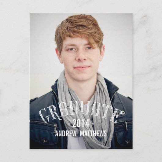 レトロ | 卒業パーティー招待状 インビテーションポストカード (正面)