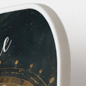 レトロ〔占星術の〕十二宮図天月モノグラム ピックルボールラケット (左詳細)