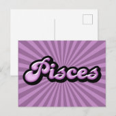 レトロ〔占星術の〕十二宮図魚座 ポストカード (正面/裏面)