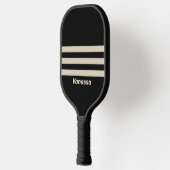 レトロ：名前を付けたストライプ全体の午前0時3時 ピックルボールラケット (左)