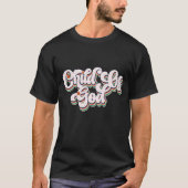 レトロ 子なる神 タイポグラフィーTシャツ Tシャツ (正面)