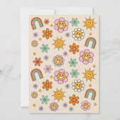 レトロ 学校に戻ろう バス パーティー 花 70年代風 招待状 (裏面)