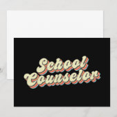 レトロ 学校 カウンセラー カウンセリング 教師 招待状 (正面/裏面)
