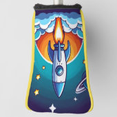 レトロ、宇宙用ロケット ゴルフヘッドカバー (回転90)